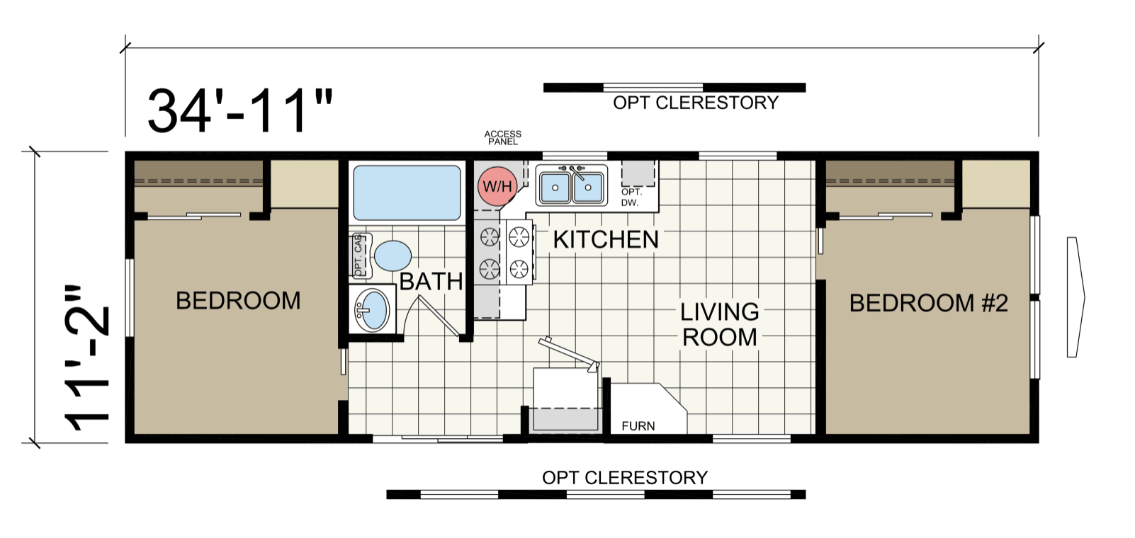 Champion California 2 Bedroom Manufactured Home Athens Park 511 for